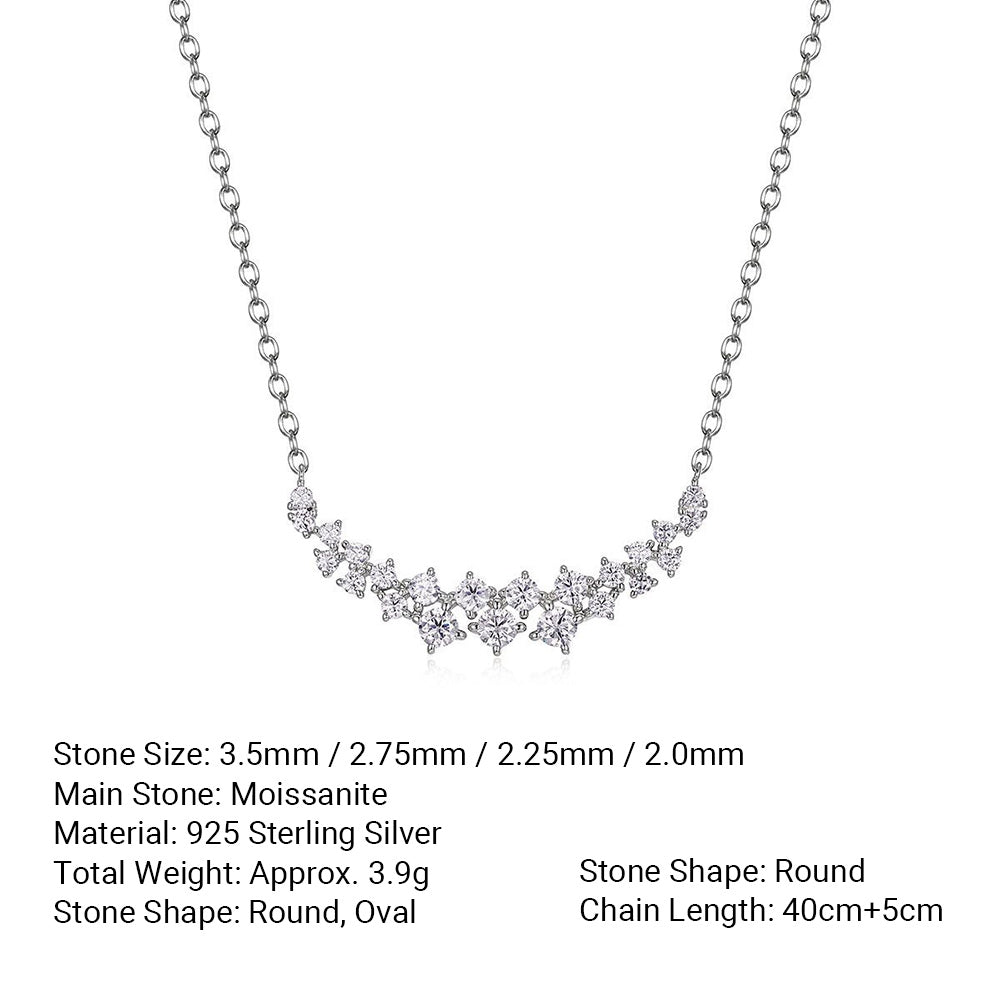 Starry Sky Clavicle Chain Moissanite 925 Sterling Silver Necklace