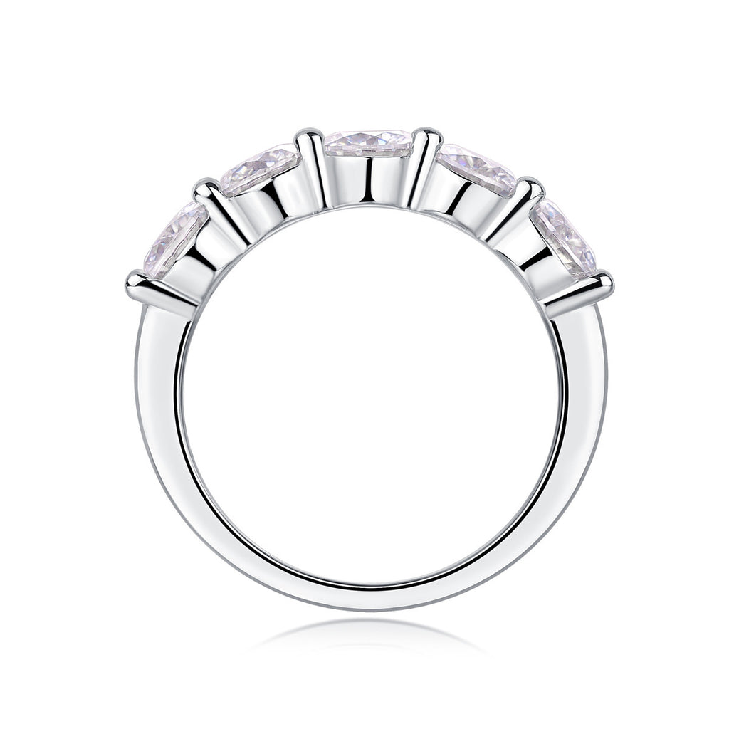 Moissanite Stones 18K Gold Plating Geometric Design Elegant 925 Sterling Silver Ring