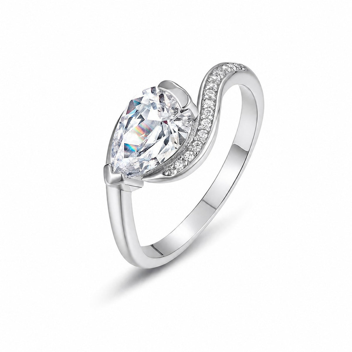 Affordable Luxury Moissanite Teardrop 925 Sterling Silver Ring