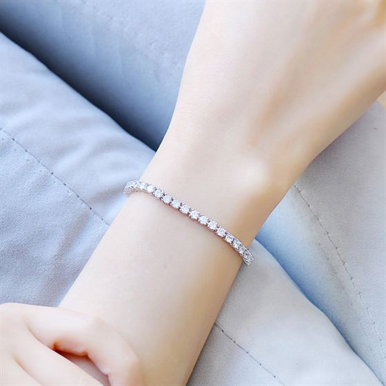 0.2ct 0.5ct Elegant CZ 925 Sterling Silver Bracelet