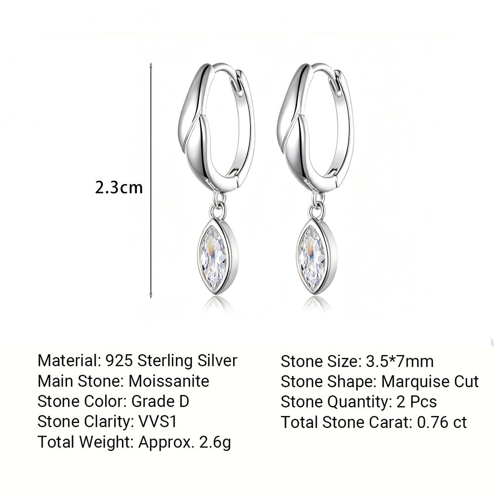 Minimalist Lightly Luxurious Moissanite Pendant   925 Sterling Silver Stud Earrings