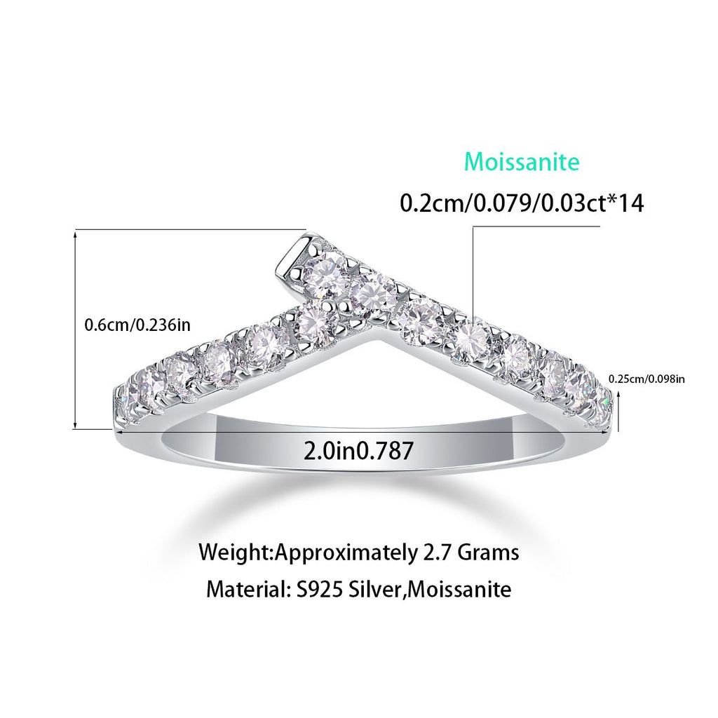 Moissanite Geometric Design Elegant Fashion 925 Sterling Silver Adjustable Ring