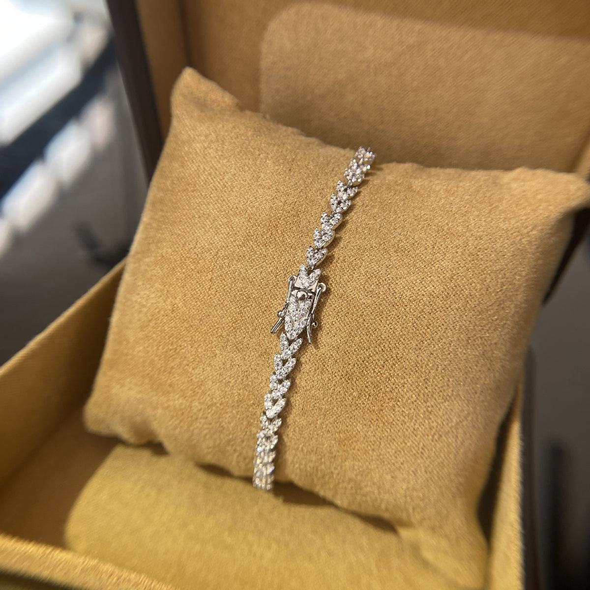 High-Carbon Diamond Wheat Sheaf Versatile 925 Sterling Silver Bracelet