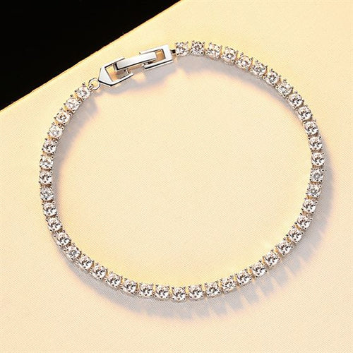 0.2ct 0.5ct Elegant CZ 925 Sterling Silver Bracelet