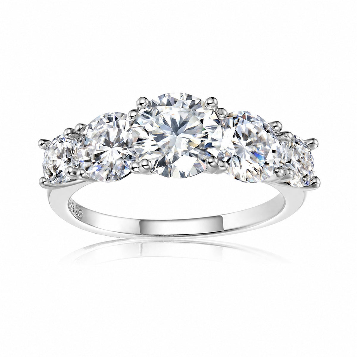 Sparkling  Affordable Luxury  Mossanite 925 Sterling Silver Ring