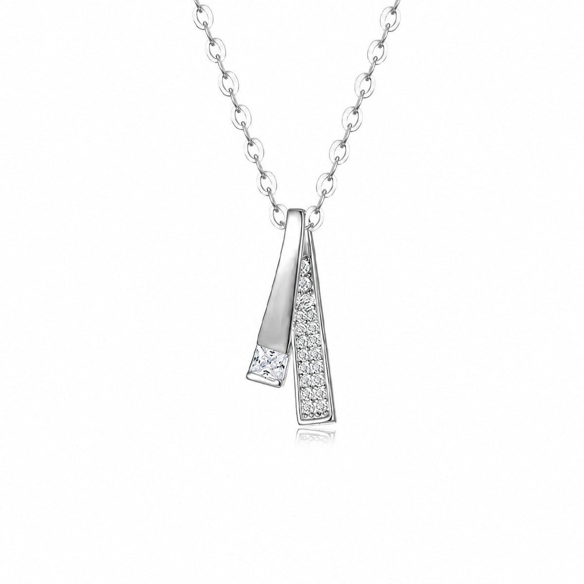 Women’s Moissanite Double Strand Interlaced Necklace 925 Sterling Silver Necklace