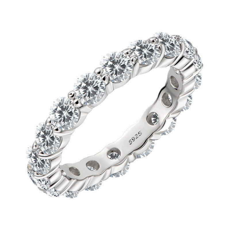 Office CZ Lines Simple 925 Sterling Silver Ring