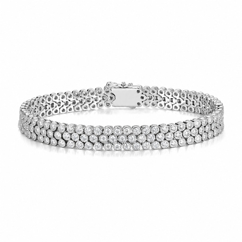 Simple Elegant and Versatile: Moissanite 925 Sterling Silver Bracelet