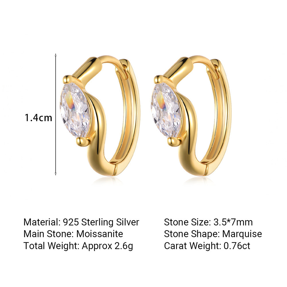 Stylish and Versatile Moissanite Earrings  925 Sterling Silver Earrings