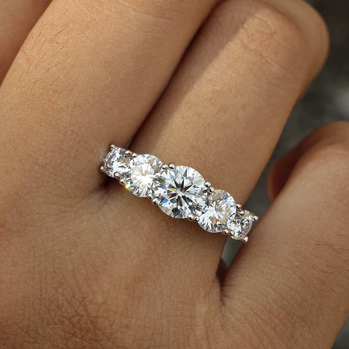 Sparkling  Affordable Luxury  Mossanite 925 Sterling Silver Ring