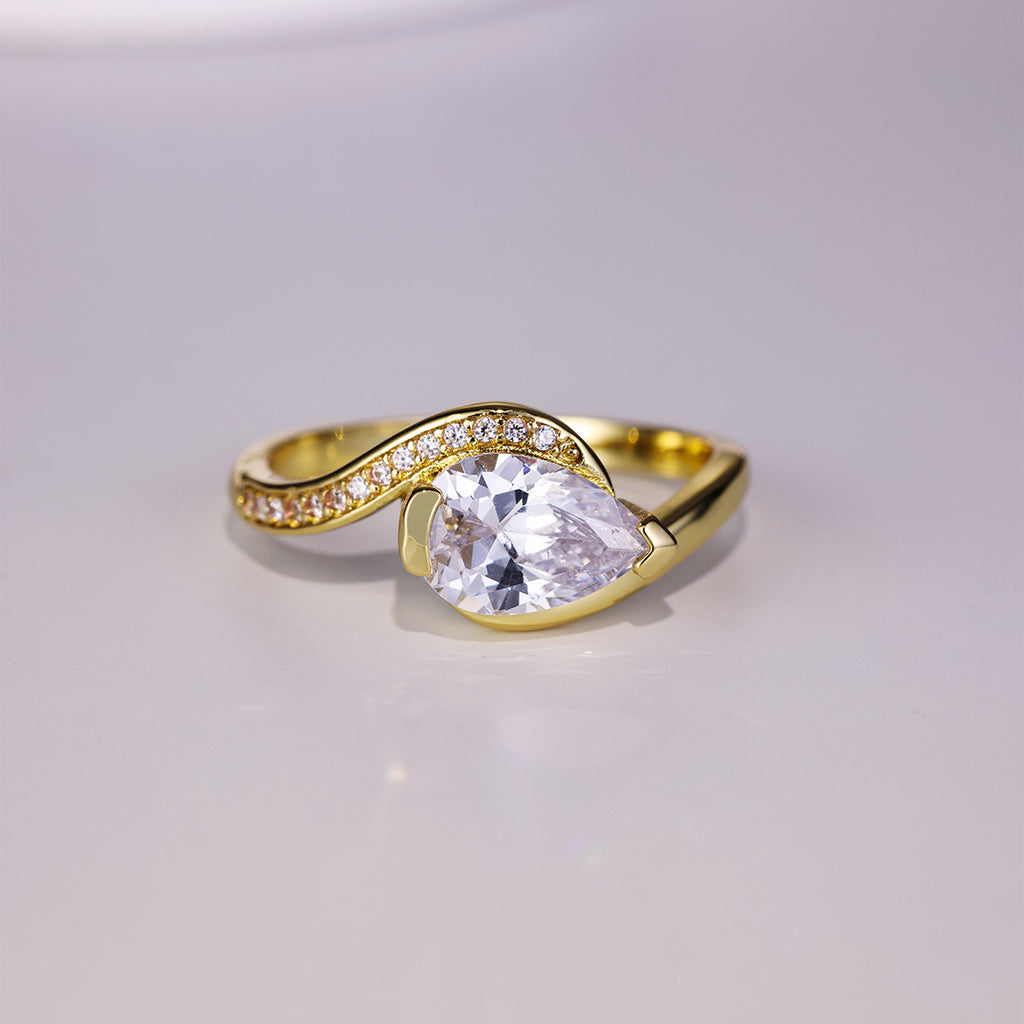 Affordable Luxury Moissanite Teardrop 925 Sterling Silver Ring