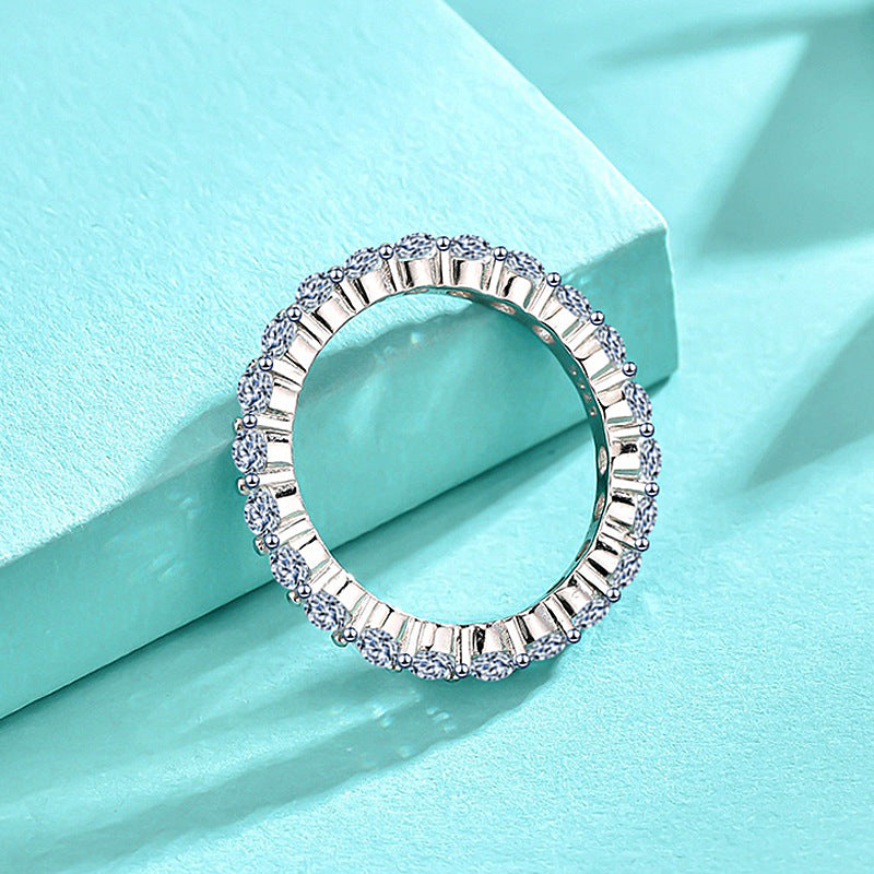 Office CZ Lines Simple 925 Sterling Silver Ring