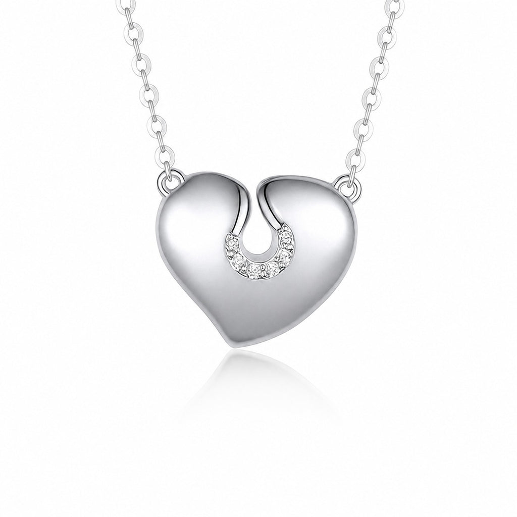 Heart Shape Moissanite 925 Sterling Silver Pendant Minimalist Clavicle Necklace