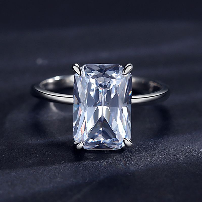 Elegant Party Baguette CZ 925 Sterling Silver Adjustable Ring