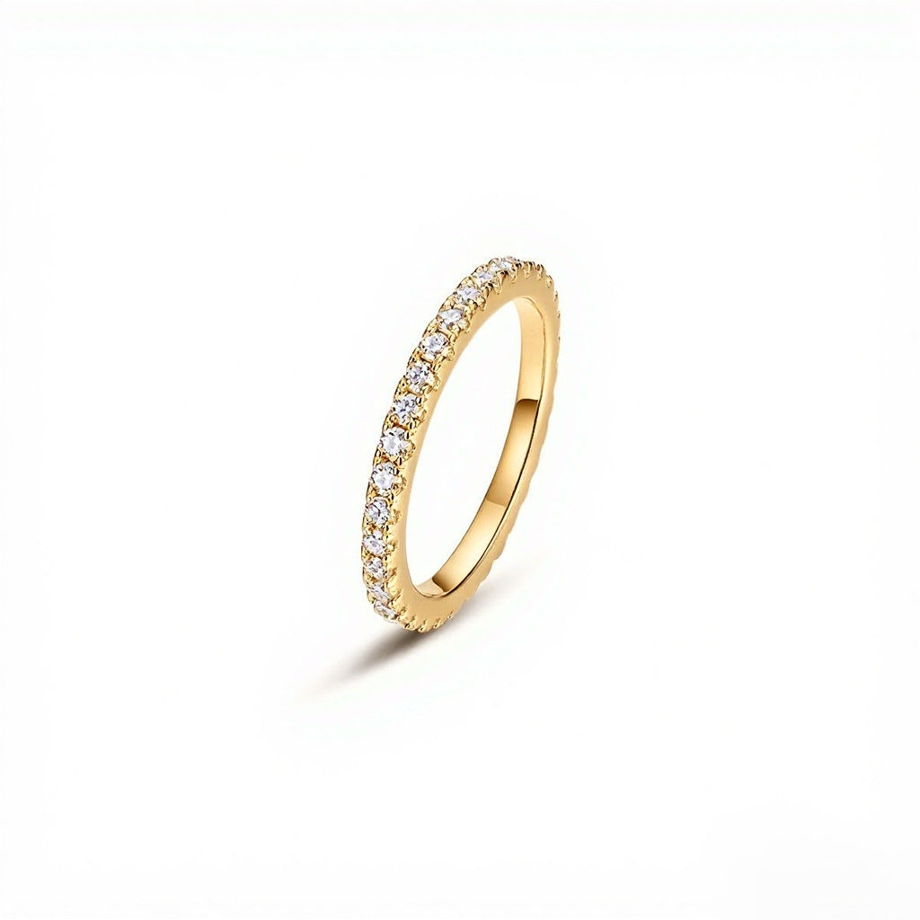 Round Moissanite Fully Set 925 Sterling Silver Ring