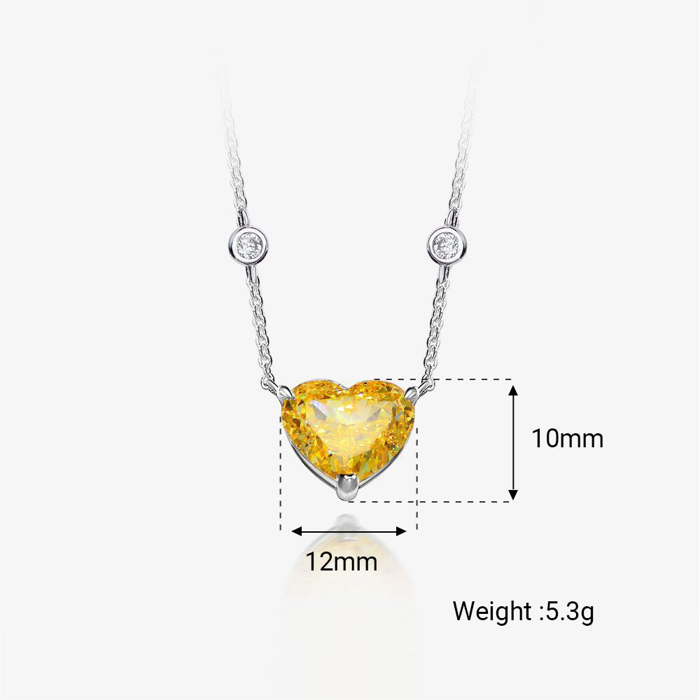 Heart Shaped High Carat Diamond Pendant on a 925 Sterling Silver Heart Necklace