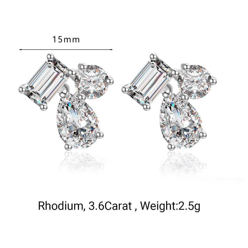 Mossanite Double Pear-Shaped 925 Sterling Silver Earrings