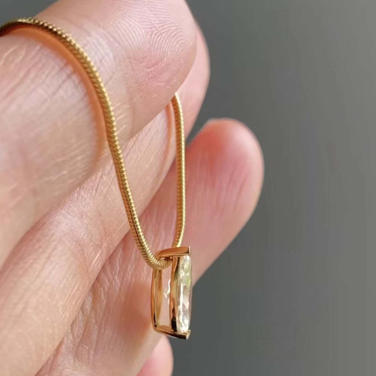 Marquise Moissanite Pendant  925 Sterling Silver Collarbone Necklace