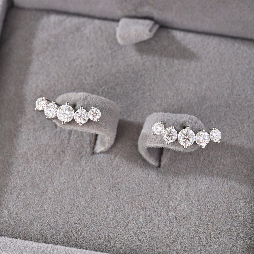 Five-Stone Set Affordable Luxury Versatile  925 Sterling Silver Earrings