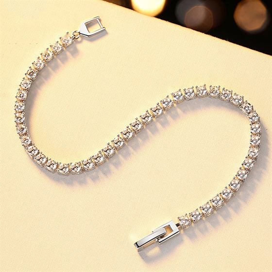 0.2ct 0.5ct Elegant CZ 925 Sterling Silver Bracelet