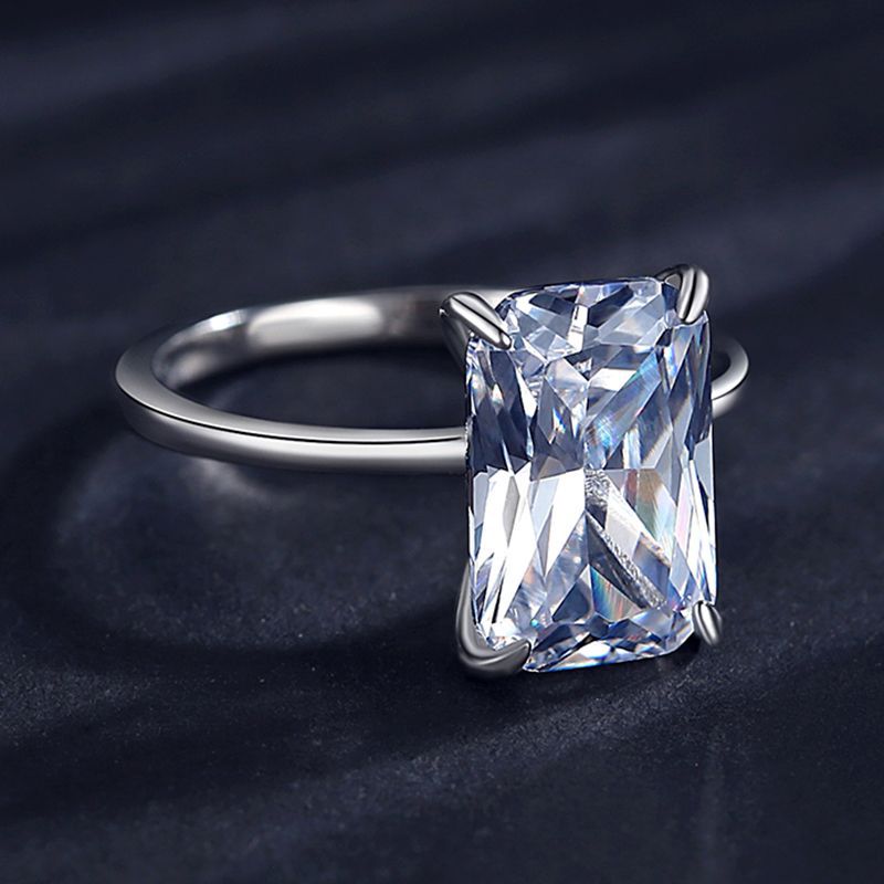 Elegant Party Baguette CZ 925 Sterling Silver Adjustable Ring