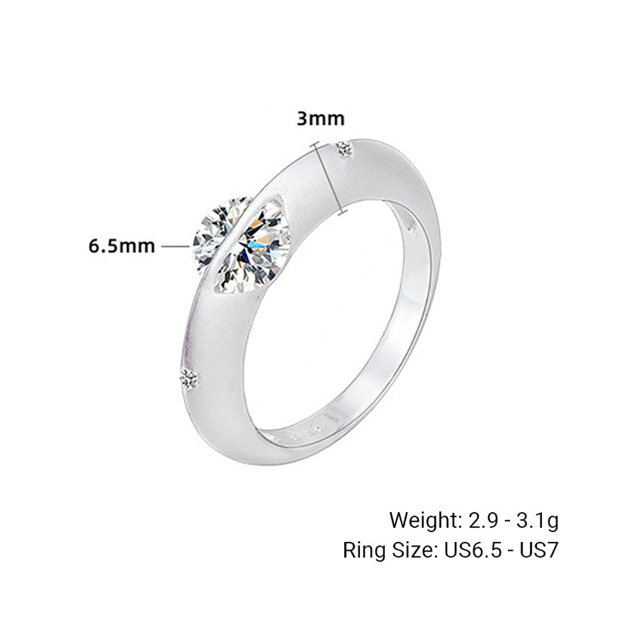 Elegant Modern Jewelry Rotatable Cosmic Star Design Cubic Zirconia  925 Sterling Silver Ring