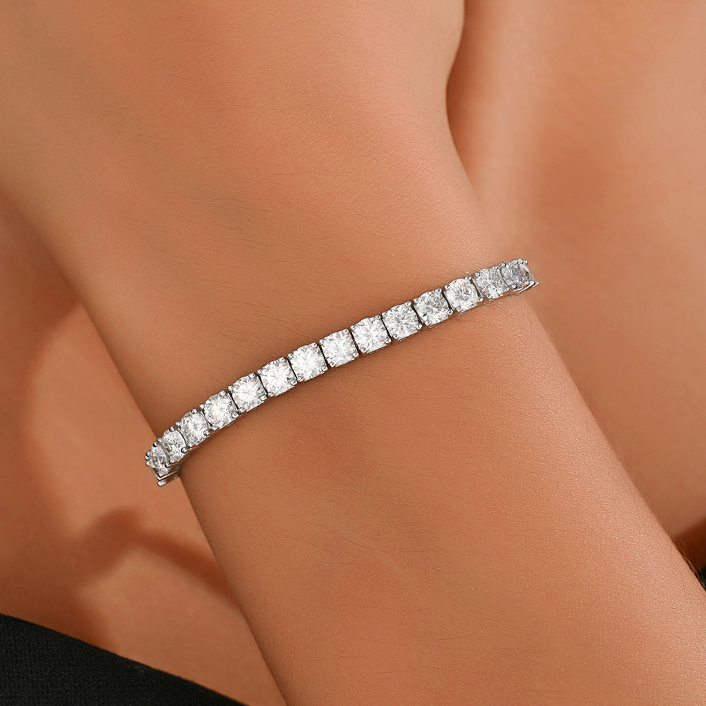 Lightly Luxurious European-Style Moissanite  925 Sterling Silver Bracelet