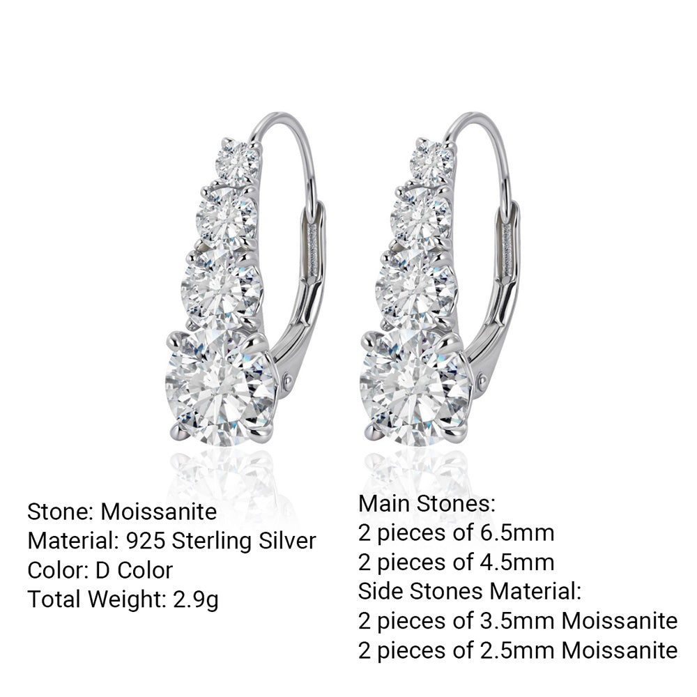 Mossanite Step-Set Design  Affordable Luxury  Versatile  925 Sterling Silver Earrings