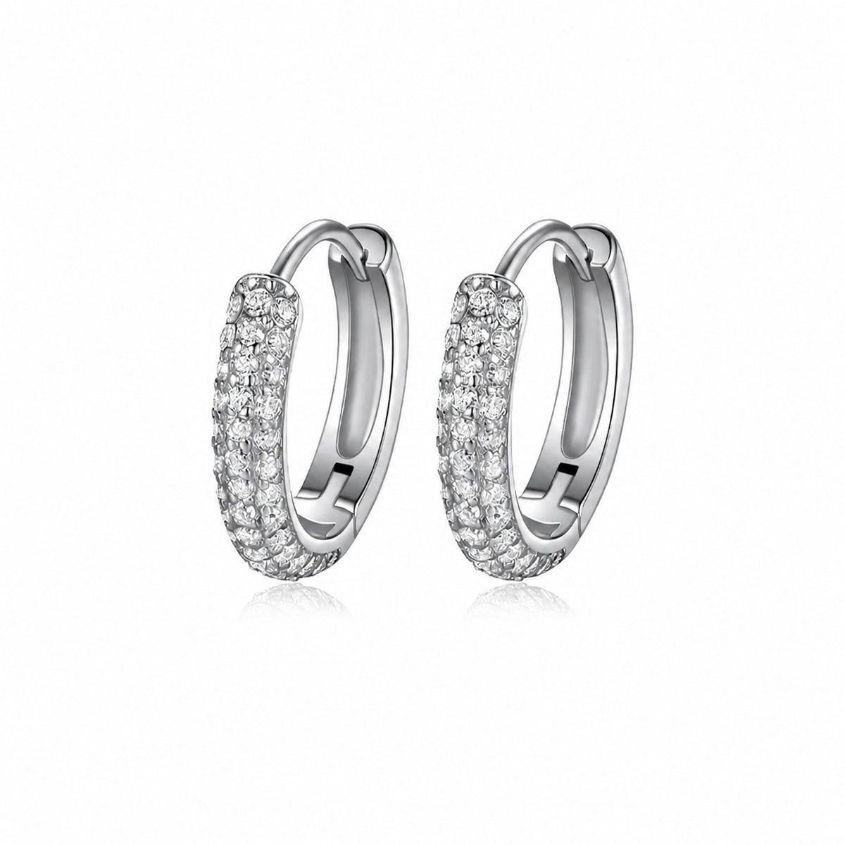 Starry Sky Circle Moissanite 925 Sterling Silver Hoop Earrings