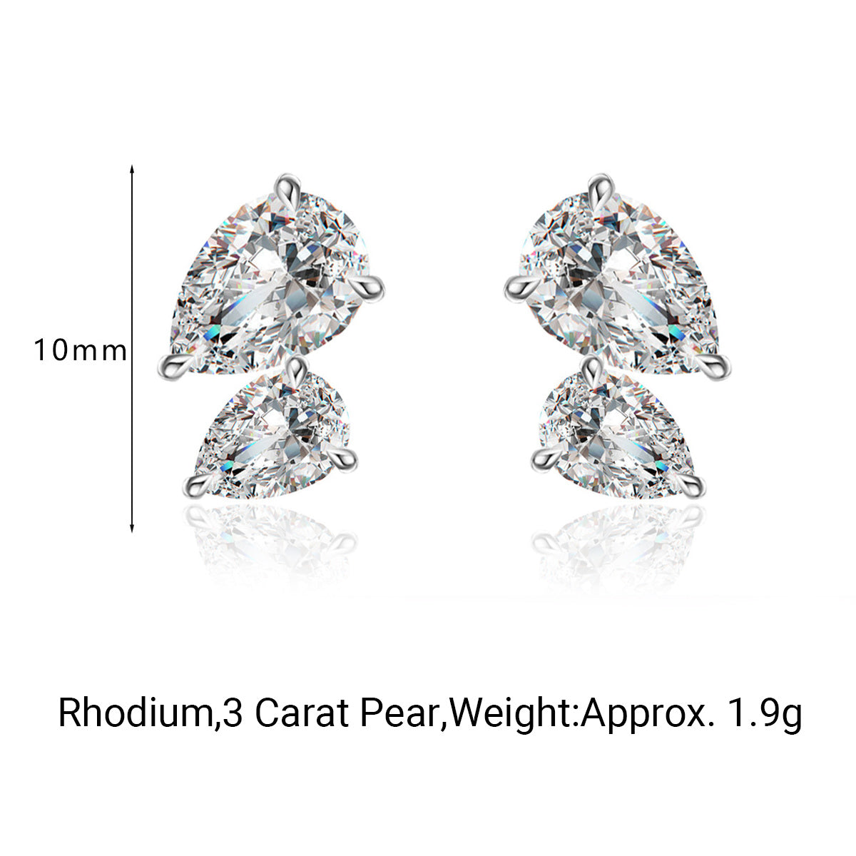 Asymmetrical Design  Moissanite 925 Sterling Silver Stud Earrings