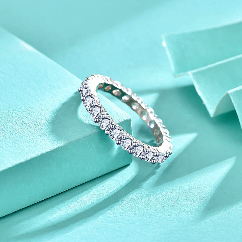 Office CZ Lines Simple 925 Sterling Silver Ring