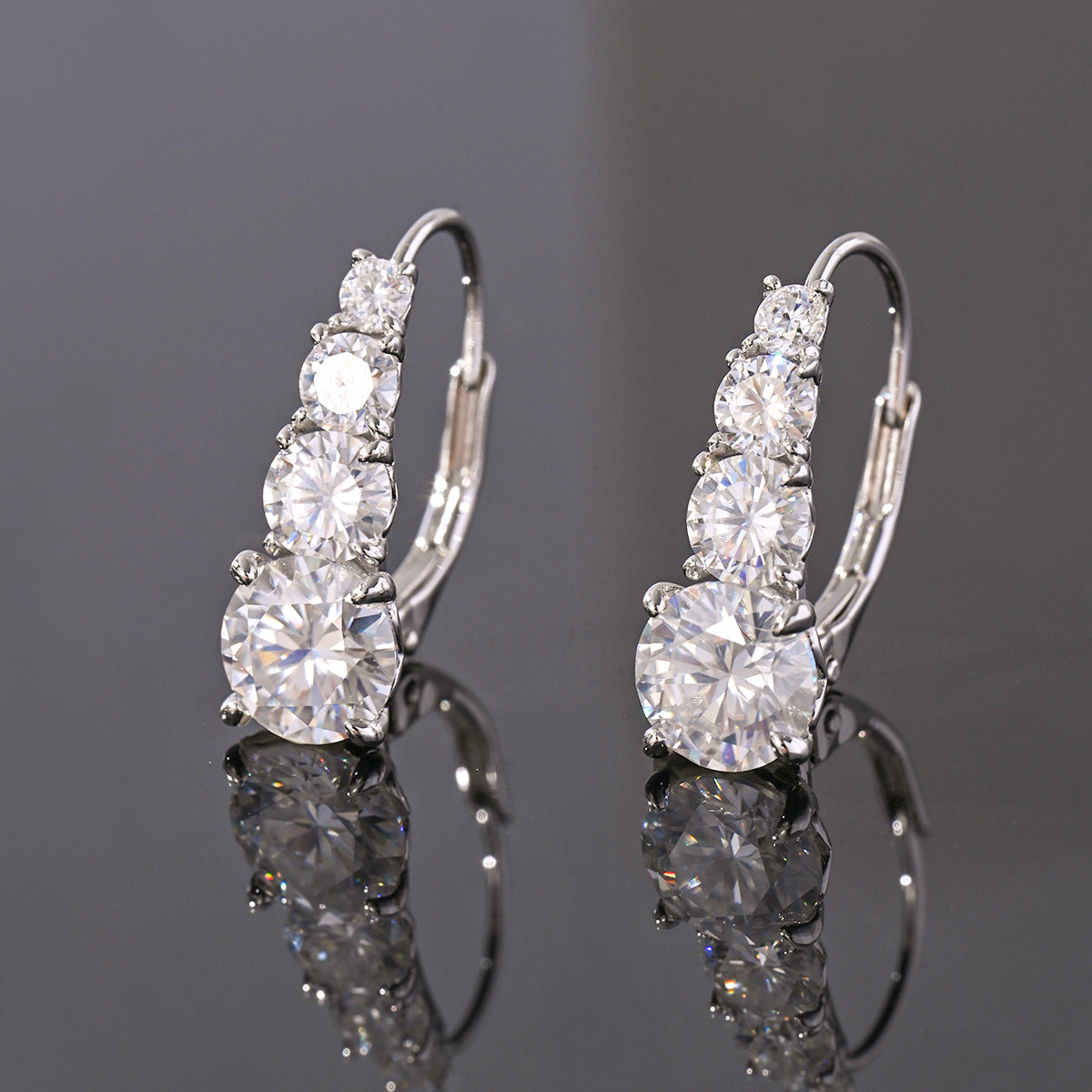 Mossanite Step-Set Design  Affordable Luxury  Versatile  925 Sterling Silver Earrings