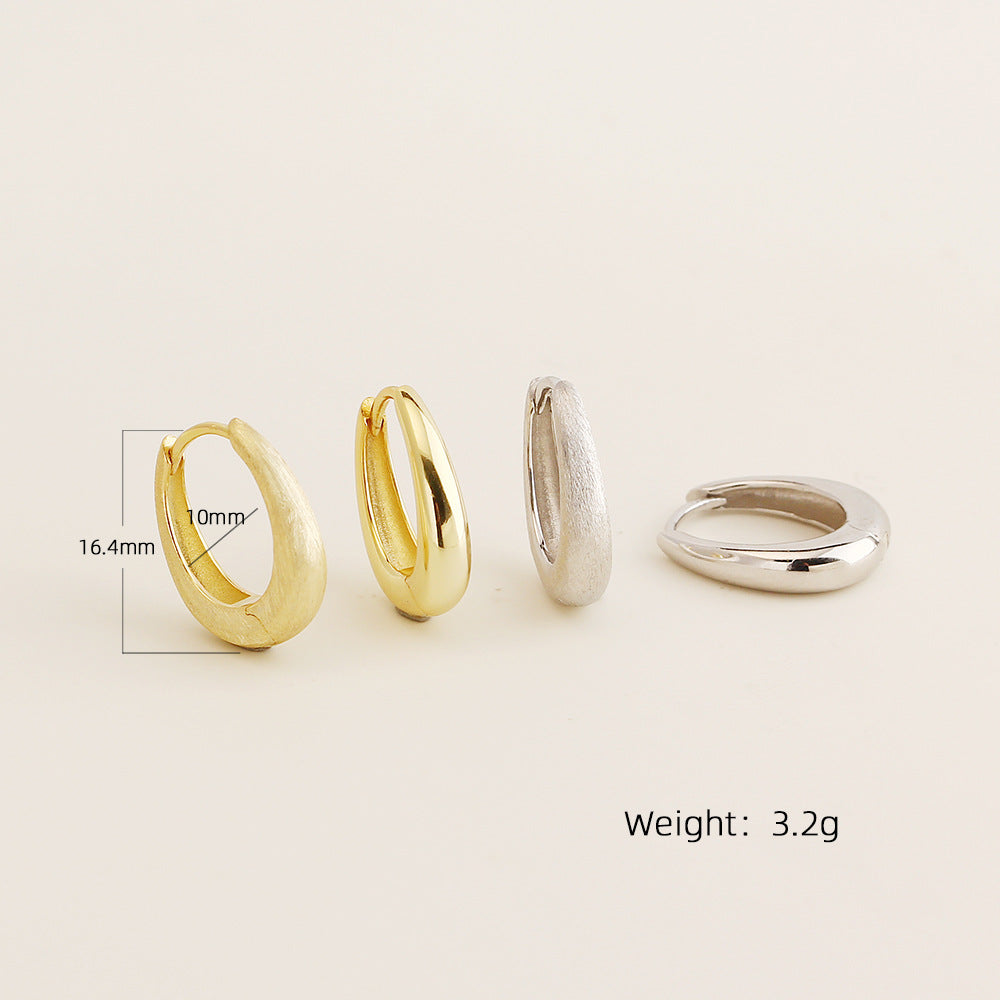 Modern Teardrop 925 Sterling Silver Huggie Hoop Earrings