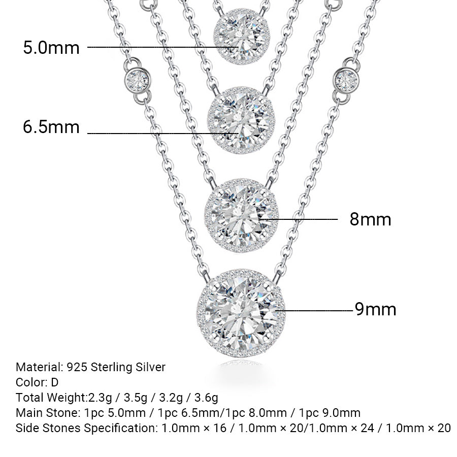 Mossanite Star-Shaped Pendant in 925 Sterling Silver  Collarbone Necklace