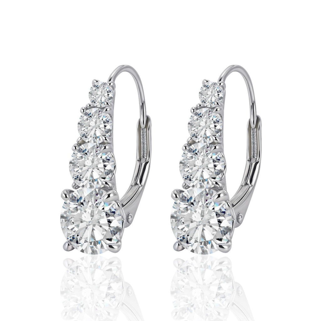 Mossanite Step-Set Design  Affordable Luxury  Versatile  925 Sterling Silver Earrings