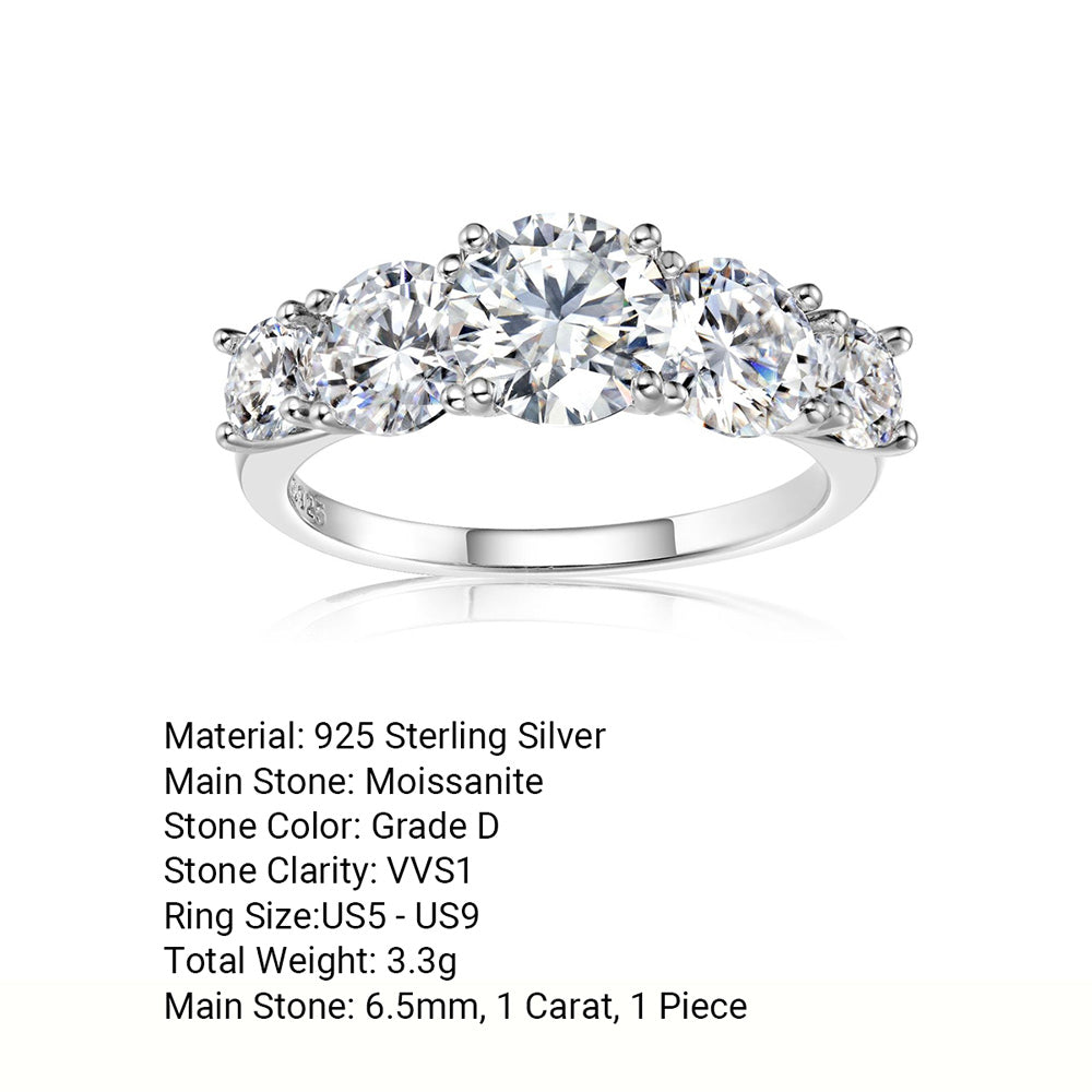 Sparkling  Affordable Luxury  Mossanite 925 Sterling Silver Ring