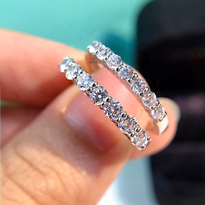 Office CZ Lines Simple 925 Sterling Silver Ring