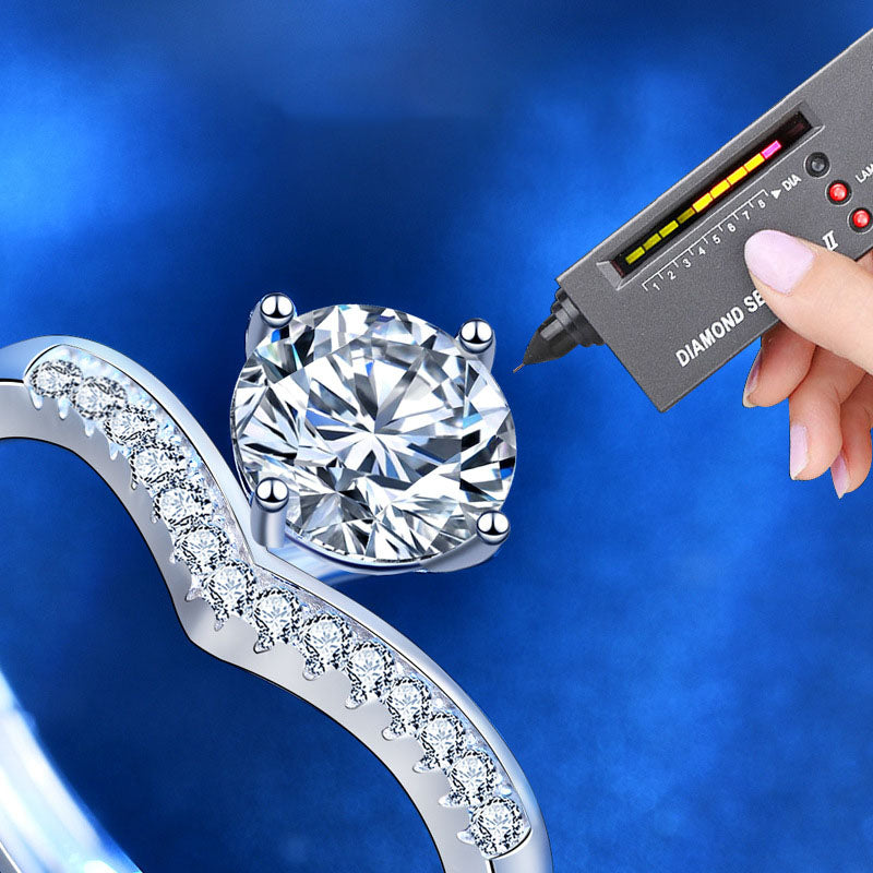Girl Round Moissanite CZ Princess Crown 925 Sterling Silver Adjustable Ring