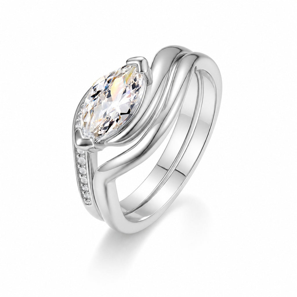 Marquise Cut Vintage-Style High-Quality Moissanite 925 Sterling Silver Ring