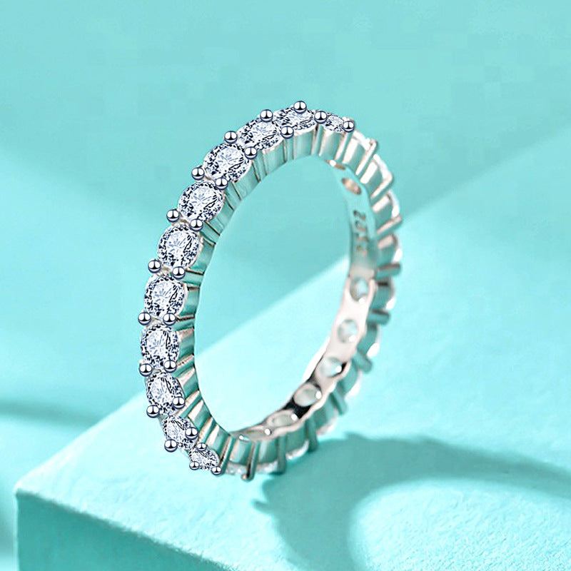 Office CZ Lines Simple 925 Sterling Silver Ring