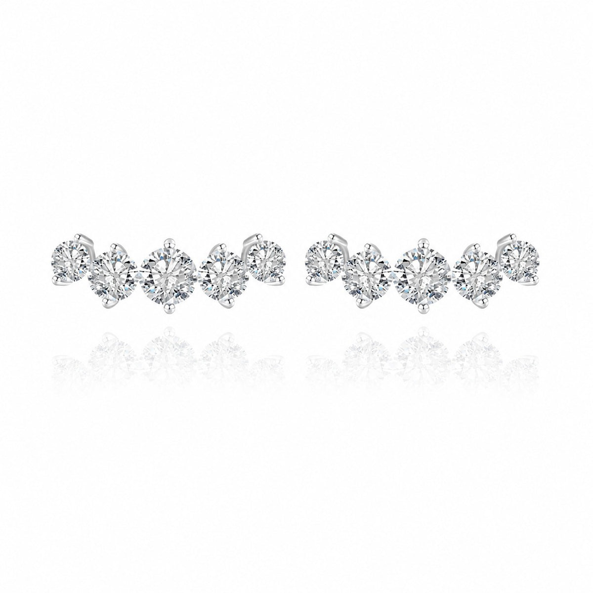 Five-Stone Set Affordable Luxury Versatile  925 Sterling Silver Earrings