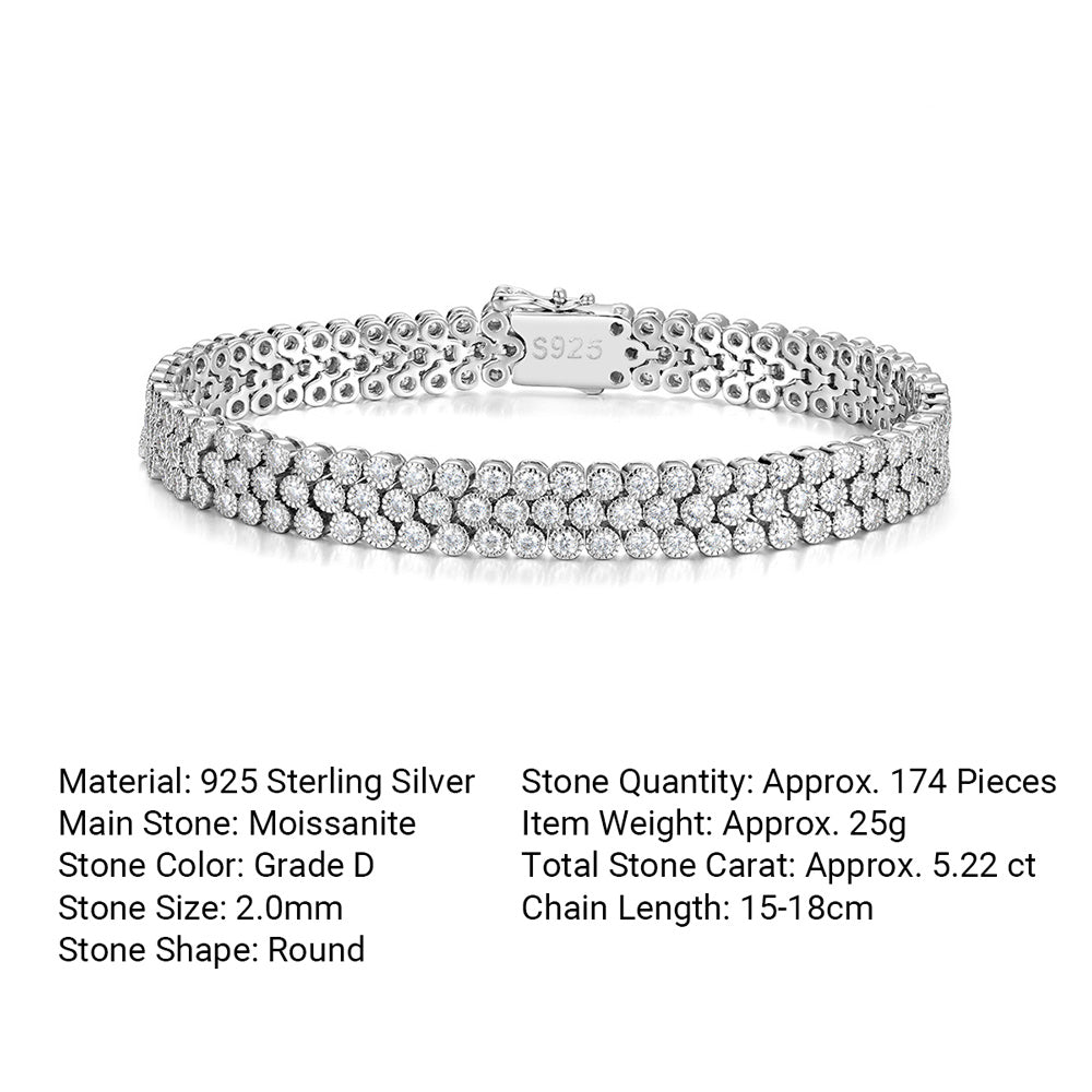 Simple Elegant and Versatile: Moissanite 925 Sterling Silver Bracelet