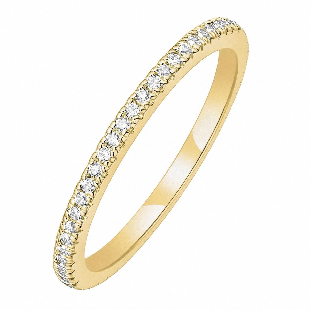 Cubic Zirconia Slim Single Row 925 Sterling Silver Geometric Stackable Tail Ring